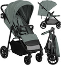 Lionelo Emerald Buggy Stroller - comfortable lying position 91 cm - lightweight one-hand foldable - suitable for 6 months to 4 years - XXL hood UPF50+ - bearing EVA wheels with suspension - including cup holder