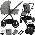 Lionelo Meril 3in1 stroller - buggy - XL carrycot, stroller ADAC-certified car seat - all-terrain wheels - complete accessory set - UPF50+